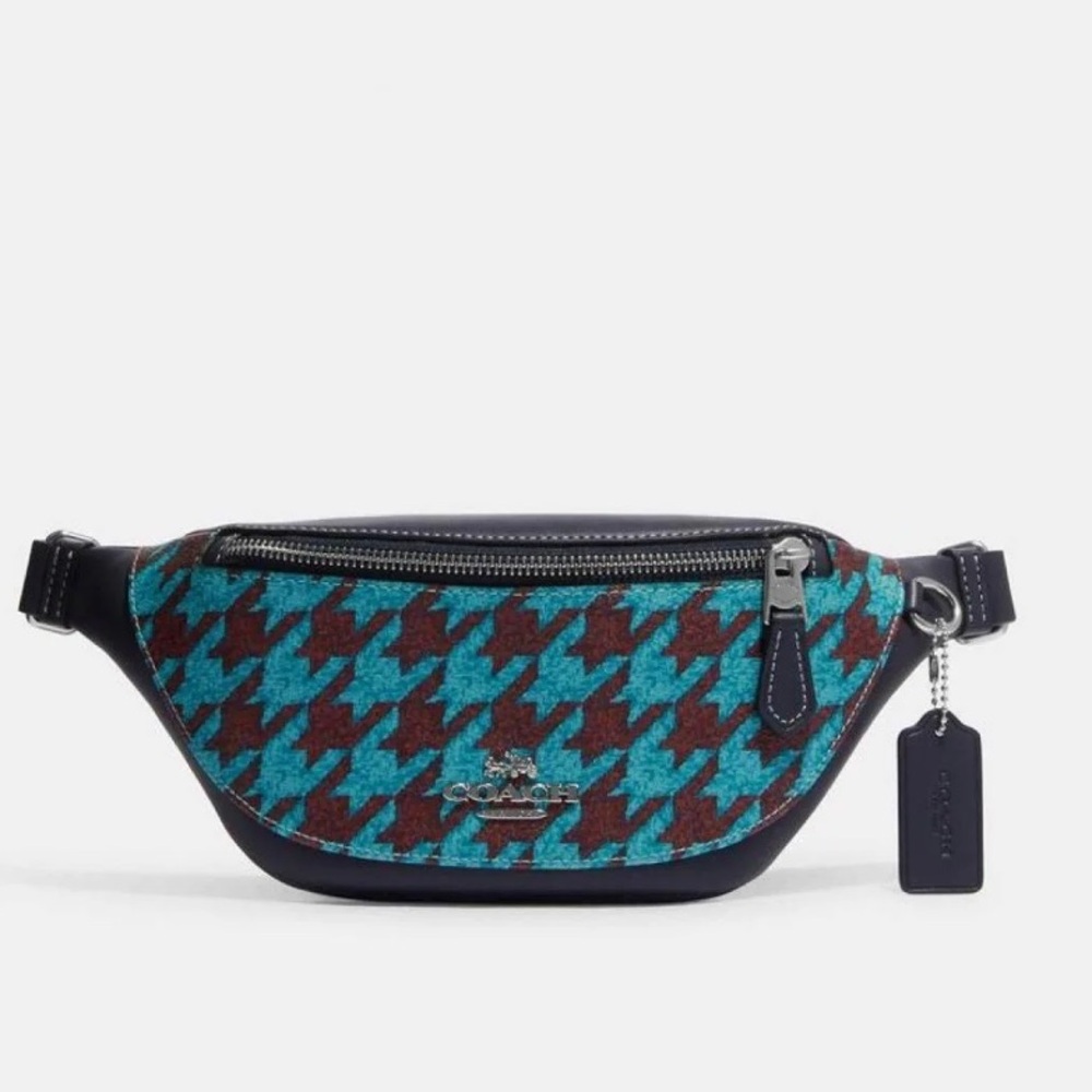 Coach WARREN MINI BELT BAG WITH HOUNDSTOOTH PRINT